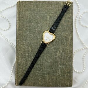 Vintage Avon Gold Heart Watch with Mother of Pearl Dial